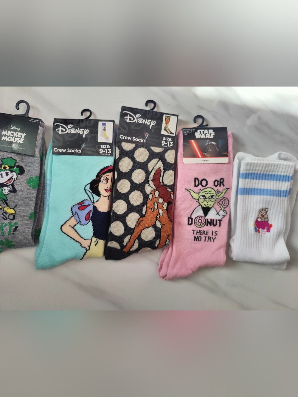 Disney & Star Wars Crew Socks Bundle (5 Pairs)